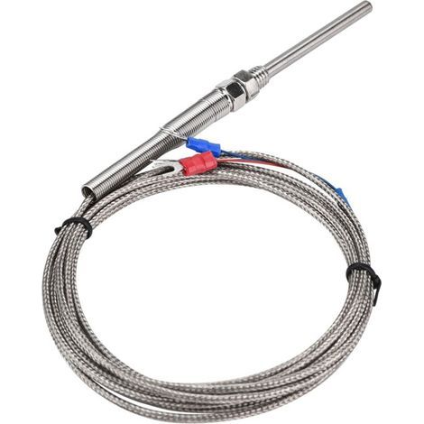Thermocouple, sonde de thermocouple, filetage M8 très sensible de type K Thermocouple 50 mm sonde fil de capteur de température 0-400 ℃ pour la mesure de la température(3 m) (1/5)