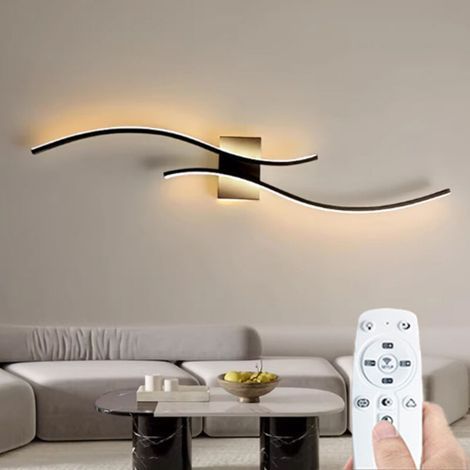 Bande lumineuse LED à ondes longues, applique murale 60 cm, intensité variable en continu, avec télécommande + fonction vocale (1/4)