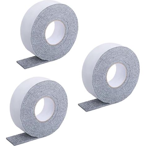 Lot de 3 bandes absorbantes de condensation en feutre pour fenêtre - Réutilisable - Gris - 5 m x 5,1 cm (1/5)