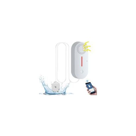 Détecteur de Fuite d'eau WiFi, Alarme de Faible Niveau d'eau, Alarme d'eau Forte De 100 DB, Capteur d'eau avec Surveillance à Distance par Application Tuya/Smart Life, Détecteur d'eau sans (1/5)