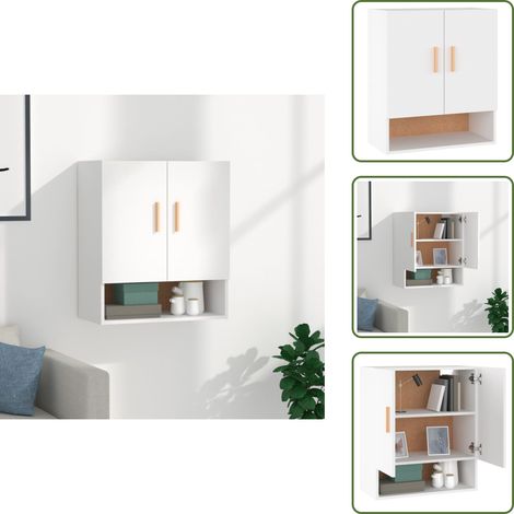 The Living Store Armoire murale Blanc 60x31x70 cm Bois d'ingénierie - Rangement mur (1/5)