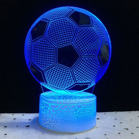 Veilleuse Football 3D LED Lampe Optique Illusion Veilleuse Enfant Lampe de Nuit pour Chambre Chevet Table Jouet et Cadeau pour Garçons Filles 7 Couleurs (1/4)