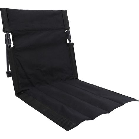 Chaise longue pliante portable, confort amélioré, en tissu Oxford, pour l'extérieur, idéale pour le jardin, le camping, la plage et les pique-niques (noir). (1/5)
