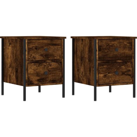 Maison Exclusive - Nachttische 2 Stk. Räuchereiche 40x42x50 cm Ho