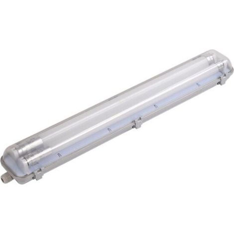 Kit de Réglette LED étanche Double IP65 + 2 Tubes T8 120cm 18W - Unité / Blanc Neutre  - SILUMEN