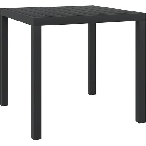 vidaXL Gartentisch Schwarz 80x80x74 cm Aluminium und WPC (1/10)