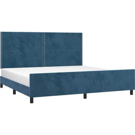 Giroletto senza Materasso Blu Scuro 200x200 cm in Velluto vidaXL (1/4)