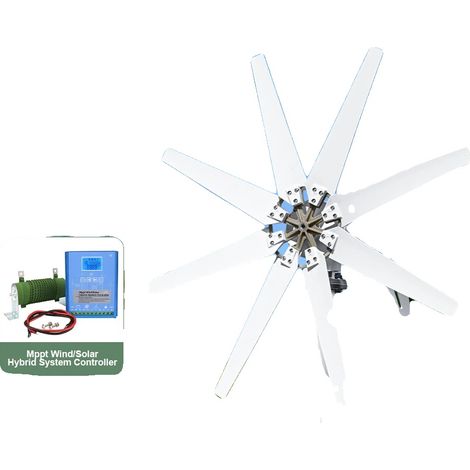 Générateur éolien, utilisation efficace de l'énergie, construction durable, Contrôle hybride LCD, 3000W, 12V (1/2)
