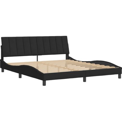 Cadre de lit sans matelas Hanko noir 180x200 cm velours vidaXL (1/5)