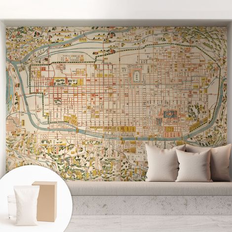 Papier peint décoratif avec colle pour salon, chambre à coucher et bureau – Design moderne et facile à poser Carte ancienne 208x146 cm (1/5)