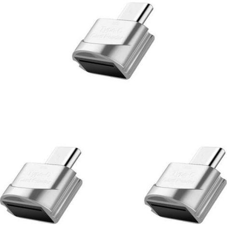 Hub USB,Adaptateur USB 3.1 Type C vers TF,lecteur de carte OTG,téléphone portable,carte mémoire- Silver 3 Pcs