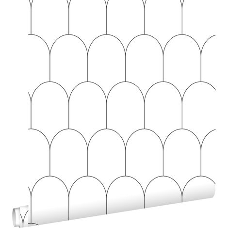papier peint art déco blanc et noir - ESTAhome (1/5)