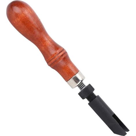 Outil d'artisanat en cuir de type V, dispositif de rainurage à pousser, poignée réglable, outils de Gouge d'artisanat(Rainureuse de couture en V) (1/5)