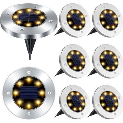 Lumière solaire encastrable - - 8 LED - Étanche IP65 - Autonomie 6-8 heures - Installation rapide UMD MUSICAL (1/3)