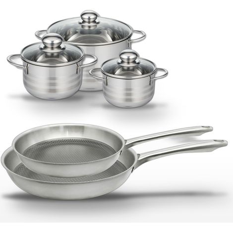 Lot de 2 poêles 24/28 cm et 3 faitouts 14/16/24 cm Elo Relief Passion (1/5)