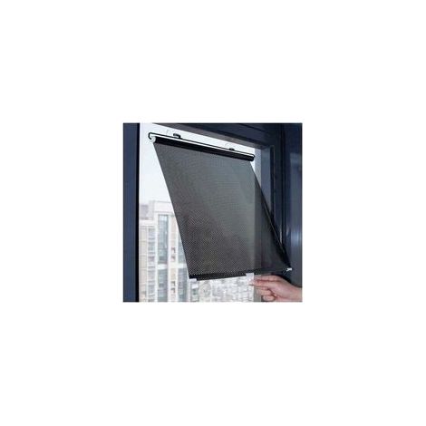 Enrouleur Occultant Rétractable, Pare-Soleil à Ventouses pour Fenêtres, Isolation Thermique Maison/Bureau, Noir 45x125cm - (1/4)