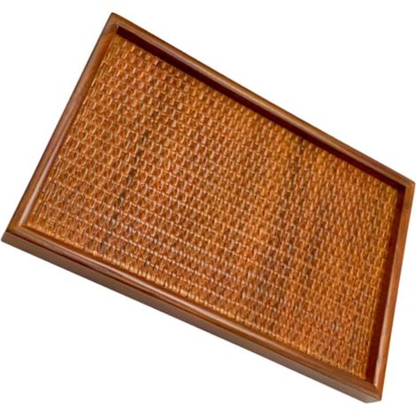 Natural Brown Wood Tray with Delicate Japanese Design for Beauty Salons, Smooth Serving Tray without Burrs for Tea Presentation (1/5)