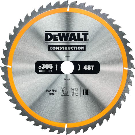 DeWALT Accesorios - Hoja de sierra 305x30 mm, 48 dientes DT1959
