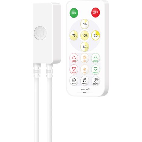 SP641E 1CH PWM monochrome LED music controller, controllable via a mobile app and a 2.4G remote control.