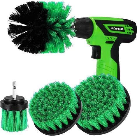 4 Pièces Brosse de Nettoyage Perceuse Électrique - Épurateur électrique pour Brosse de Nettoyage pour le Nettoyage de Salles de Bains, Dalles de Piscine, Briques, Céramique (Perceuse Non Incluse) (1/5)