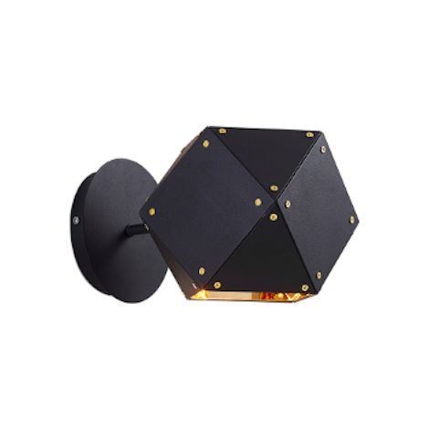 Geometry – moderne schwarz-mattgoldene Wandleuchte