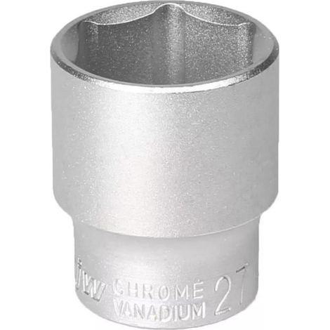 Douille 1/2" 27 mm - 6 Pans - Acier Chrome-Vanadium CrV - Norme DIN 3121 - Unité (1/2)