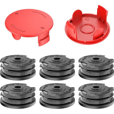 Passende Freischneiderspulen für Bosch F016800351, kompatibel mit der Bosch AdvancedGrassCut und ART-Reihe, kompatible Bosch Rasenmäher-Ersatzteile (6 Spulen + 2 Abdeckungen)