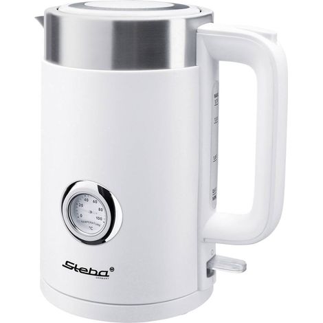 Steba WK 10 BIANCO Bollitore 1 7 L Acciaio Inox Doppia Parete Termica Indicatore Temperatura fino a 100 °C Base 360° Spegnimento Automatico Protezione Funzionamento a Secco colore Bianco (1/5)