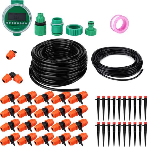 Programmateur d'arrosage de jardin de 20 m avec kit d'arrosage goutte à goutte à 8 trous (1/5)