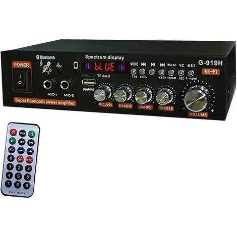 1000W G919H Maison Amplificateur de Puissance HiFi Bluetooth 5.0 Audio Amplificador Subwoofer Enceintes USB Amplifier-EU (1/5)