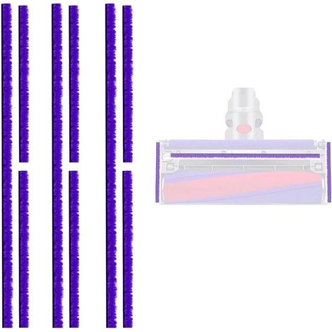 Lot de 9 bandes en peluche douce pour aspirateur Dyson V6 V7 V8 V10 V11 V12 Tête de rouleau souple Pièces de rechange (1/4)