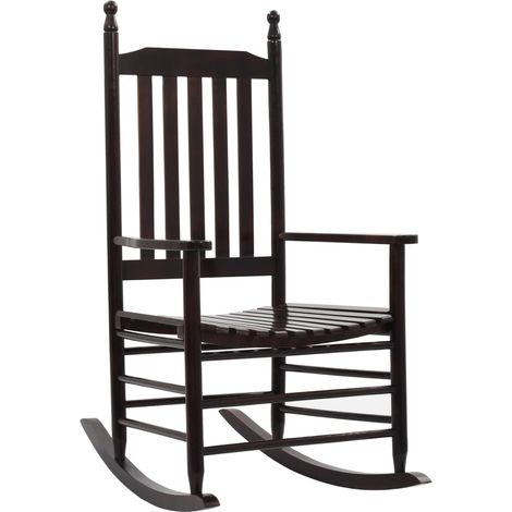 Schaukelstuhl mit Gebogener Sitzfläche Braun Pappelholz