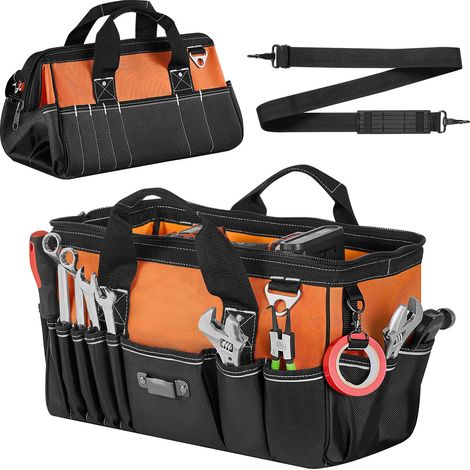 Mophorn Borsa Portautensili 400 mm, 33 Tasche, Organizer Portatile per Attrezzi con Ampia Apertura a Cerniera, Manico Ergonomico e Tracolla Regolabile, Impermeabile, Perfetta per Lavori Fai da Te (1/5)
