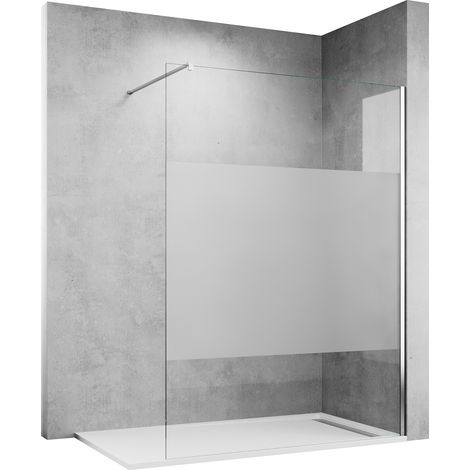 SONNI Walk in Duschwand Teilsatiniert Duschabtrennung mit 8mm ESG Nano Glas, 1000x2000mm