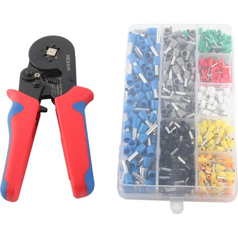 1pcs Wire Crimping Pliers Tool Ferrule Crimper 0.25‑10mm 800Pcs Crimp Terminals