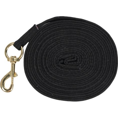 Corde d'entraînement pour chevaux de 8,2 m, poignée souple et confortable, avec attache rapide pour licol, noire. (1/5)
