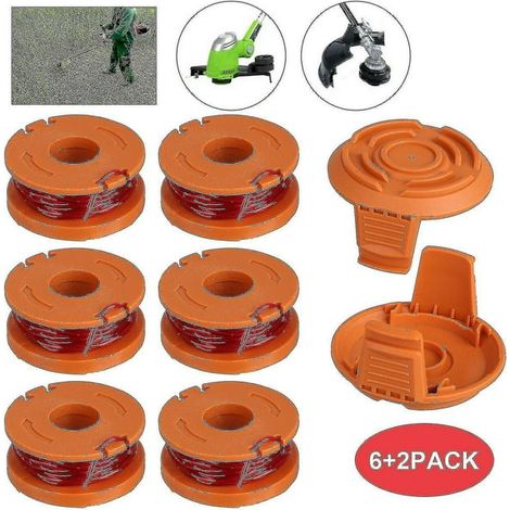 Ligne de remplacement pour coupe-bordure Worx WA0010, fil nylon pour débroussailleuse et rotofil, bobine compatible avec tondeuse à fil et coupe-herbe, diamètre standard, pack de 2, usage extérieur. (1/4)