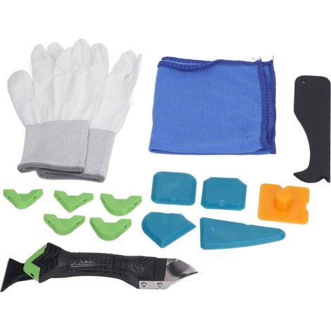 Kit d'outils pour enlever les joints de carrelage : grattoir en silicone et acier inoxydable, kit de calfeutrage pour fenêtres de cuisine (1/5)