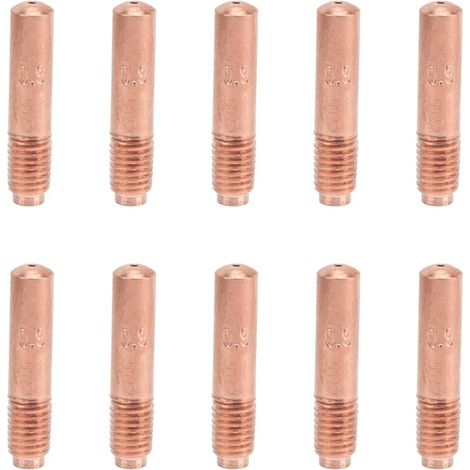 Embout de contact de soudage MIG, buses conductrices de 0,9 mm petits accessoires 10 pices embouts de contact embouts de contact de soudage en cuivre pour le soudage (1/5)