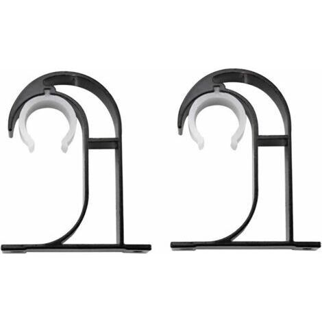 2 Pcs Support de Tringle à Rideau, Support Mural pour Tringle à Rideau Supports de Fixation au Plafond Support Tringle Penderie en Alliage de Zinc pour Barre à Rideaux Chambre Salon avec Vis,