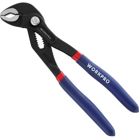 Workpro – Pince multiprise 180 mm – Réglage rapide 12 positions – Mâchoires trempées HRC 38-55 – Pour écrous, boulons et tuyaux