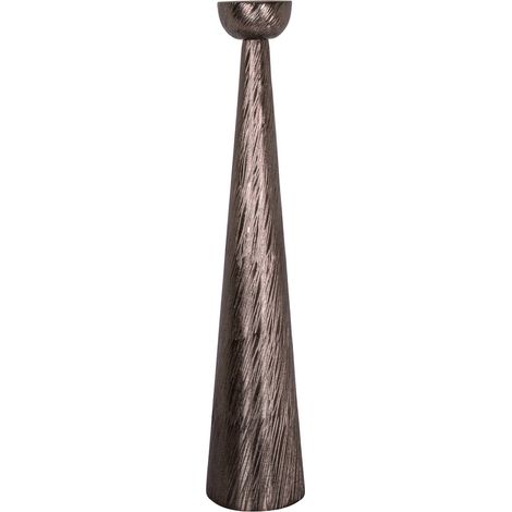 Porte bougie design fumé en aluminium effet verrier élégant - fumé effet métal brossé (1/3)