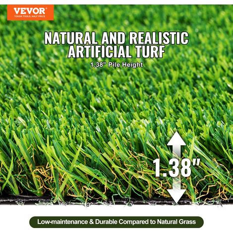 Gazon Artificiel, Pelouse Synthétique Extérieur Intérieur 153x92 cm Brins d'Herbe 35 mm Facile à Nettoyer avec Trous de Drainage po… (1/5)