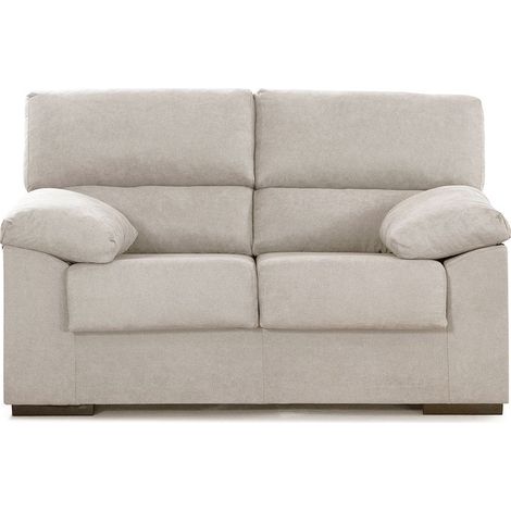 Home Heavenly® - Sofá DENVER, estructura de madera y tapizado antimanchas desenfundable. 2 Plazas, color Beige