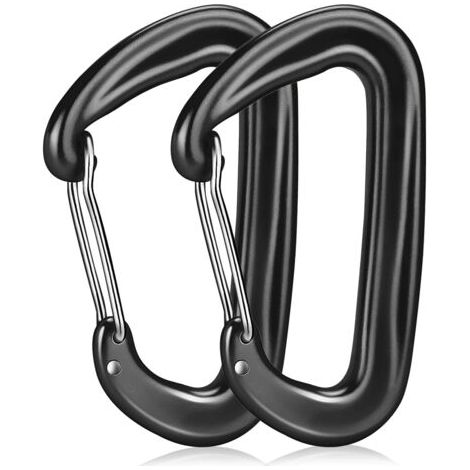 2PCS Mousqueton Porte Clé 12KN (1200 kg), Charge Lourde Mousqueton, Grand Mousqueton pour Le Camping, la pêche, la Randonnée et Le Porte (1/5)
