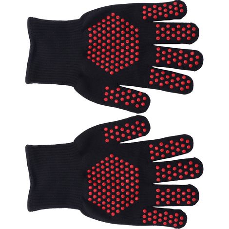 Hitzebeständige Handschuhe, 25 cm, mit gespreizten Fingern, hitzebeständige Fäustlinge, Kochwerkzeug für Grill und Schweißen (1/5)