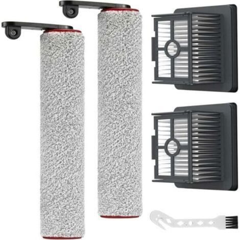 Rouleau de brosse - Accessoires compatibles avec aspirateur à sec Dreame H12 Pro - 2 rouleaux de brosse + 2 filtres + 1 brosse de nettoyage pour aspirateur Dreame H12 Pro