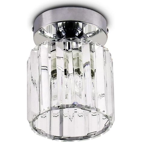 Générique Éclairage de plafond en cristal Mini lustre moderne plafonnier luminaire suspendu en cristal pour cuisine île salle à manger chambre couloir,E26,Argent (1/5)