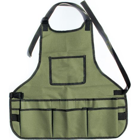 Tablier De Jardin - Avec Poches Multiples - Pour Travail En Extérieur Et Atelier - Taille Réglable - 1 Pièce (1/5)