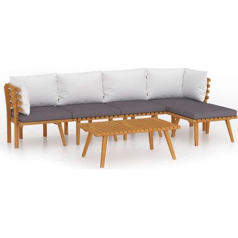 Maison Exclusive - Set Divani da Giardino 6 pz con Cuscini in Massello di Acacia (1/5)